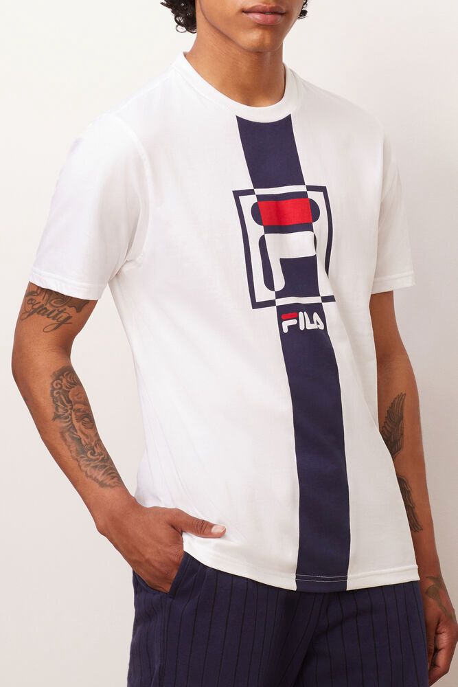 Fila T-Shirt Mens White Wes - Ireland 56893-SGTE